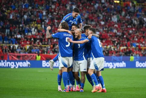 EURO 2024: greičiausią įvartį Europos čempionatų istorijoje pelniusi Albanija krito prieš Italijos rinktinę